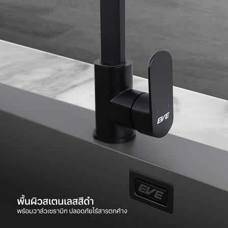 ก๊อกซิงค์สำหรับอ่างล้างจาน EVE DOVER BLACK สเตนเลส สีดำ_5